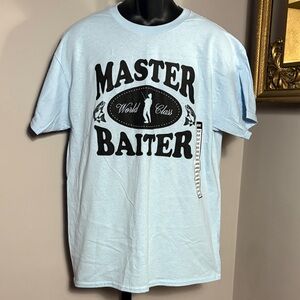 NEW Master Baiter Large World Class Danny Duncan Blue T Shirt NWT